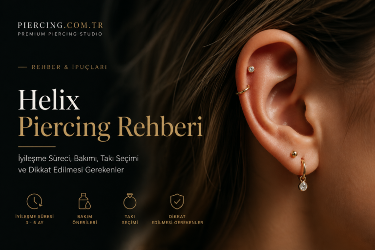 Helix Piercing Rehberi: Anatomi, İyileşme, Bakım ve Takı Seçimi
